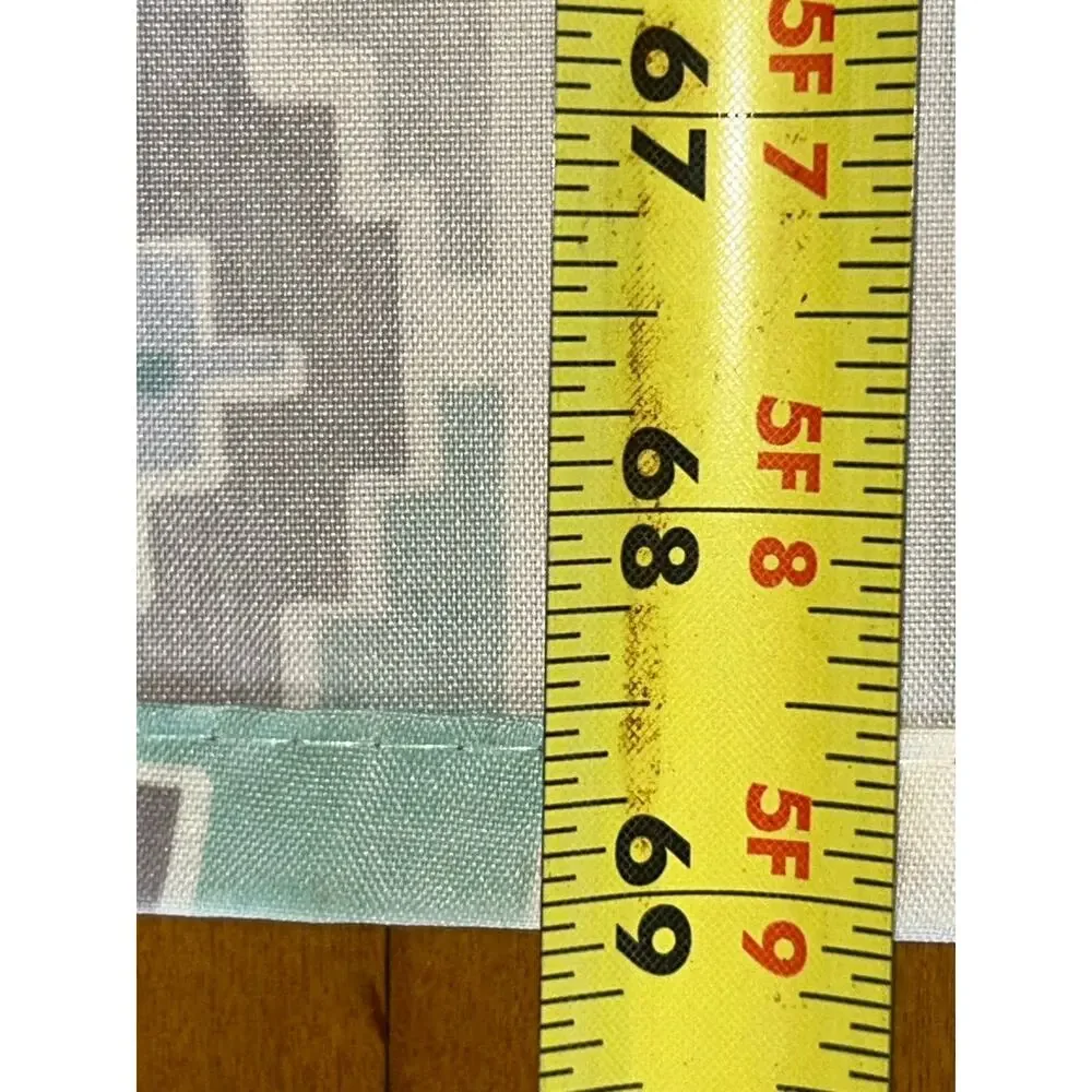 Vintage Sears Fabric Shower Curtain 80s Southwest Ikat Floral Pastel USA